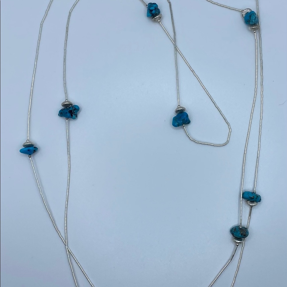 Liquid Silver Turquoise Necklace - image 1